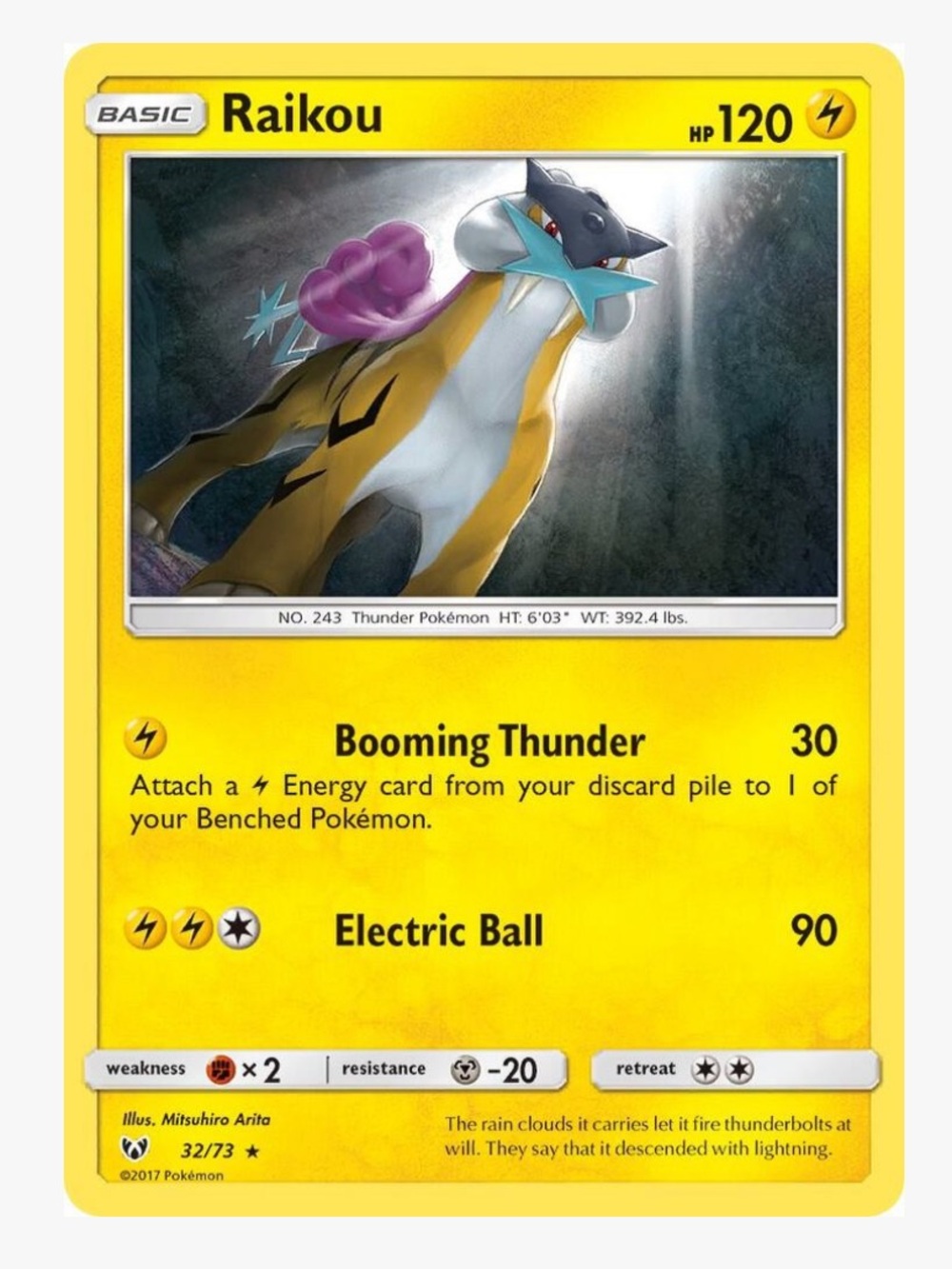Raikou Shining Legends Pokemon Trading Card